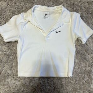 Nike Women’s White Cropped Polo Top